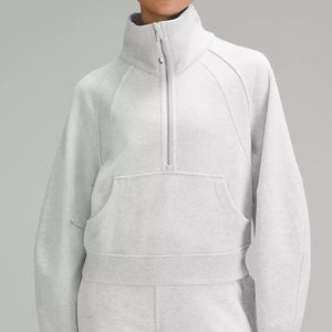 Lululemon Scuba Oversized Funnel-Neck Half Zip - Size XS/S, Light Grey